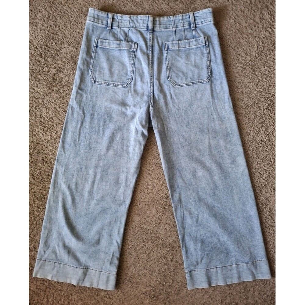 Lauren Conrad Super High Rise Wide Leg Denim Jeans Womens Sz 16 Front Pockets - Picture 2 of 8